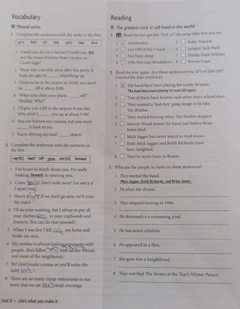 10 Phrasal verbs 1 Complete the sentences | StudyX