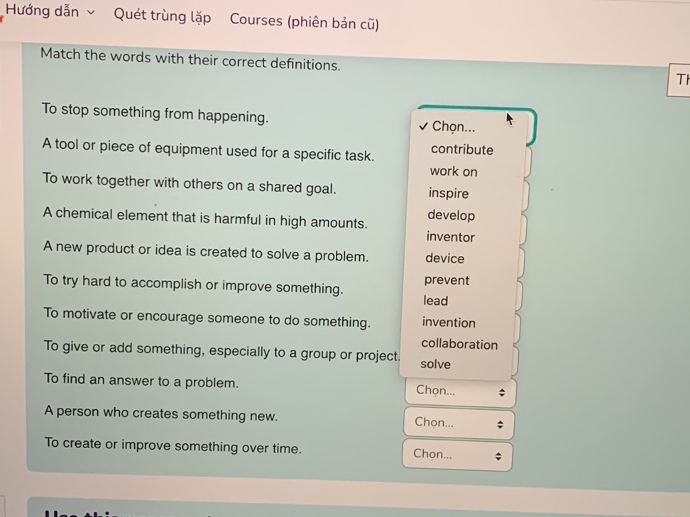 Match the words with their correct | StudyX