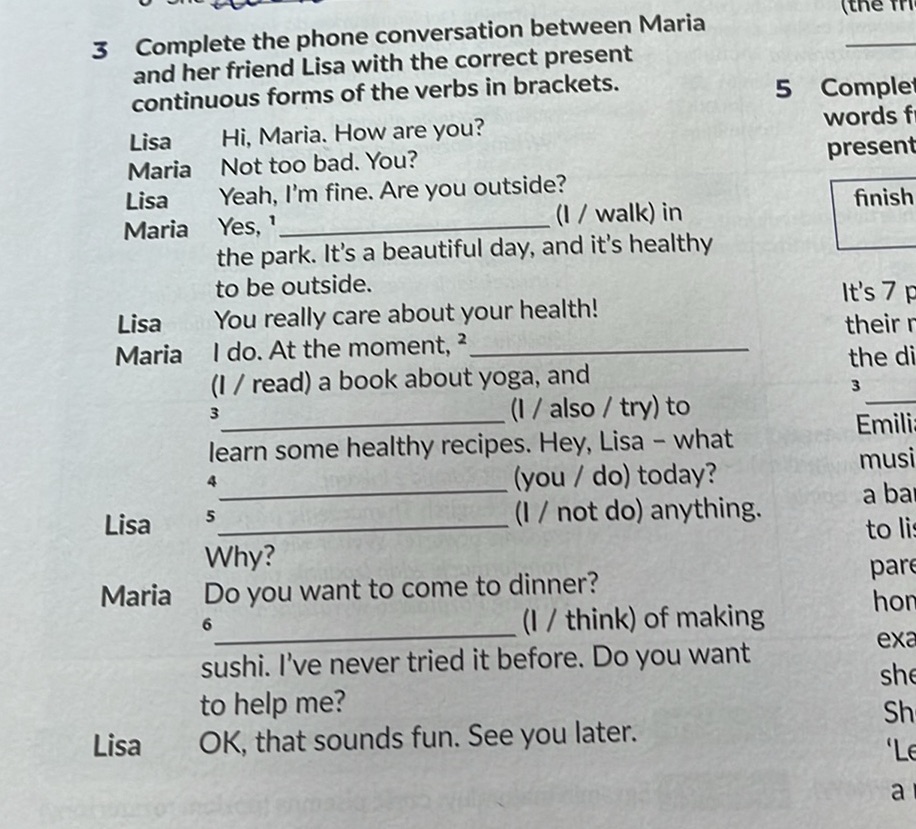 3 Complete the phone conversation between | StudyX