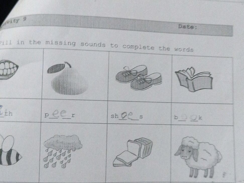 Fill in the missing sounds to complete the | StudyX