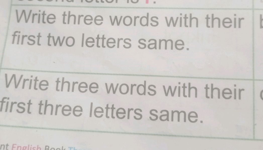 Write three words with their first two | StudyX