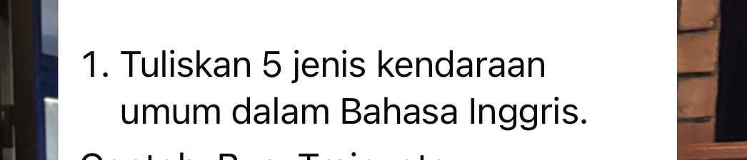 1. Tuliskan 5 jenis kendaraan umum dalam | StudyX