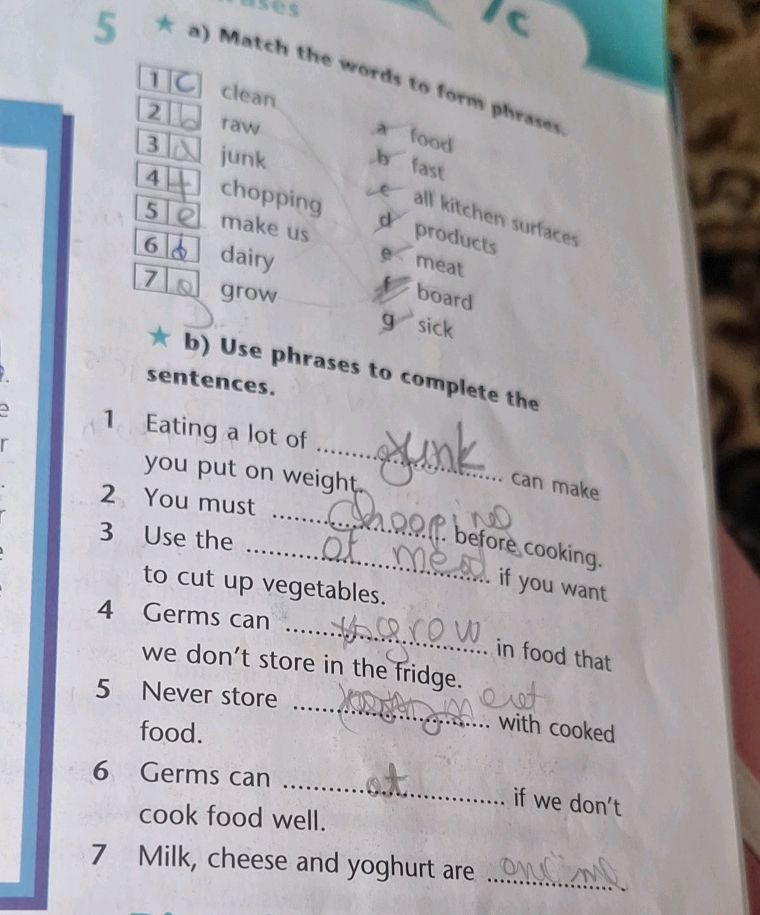 *a) Match the words to form phrases. 1 C | StudyX