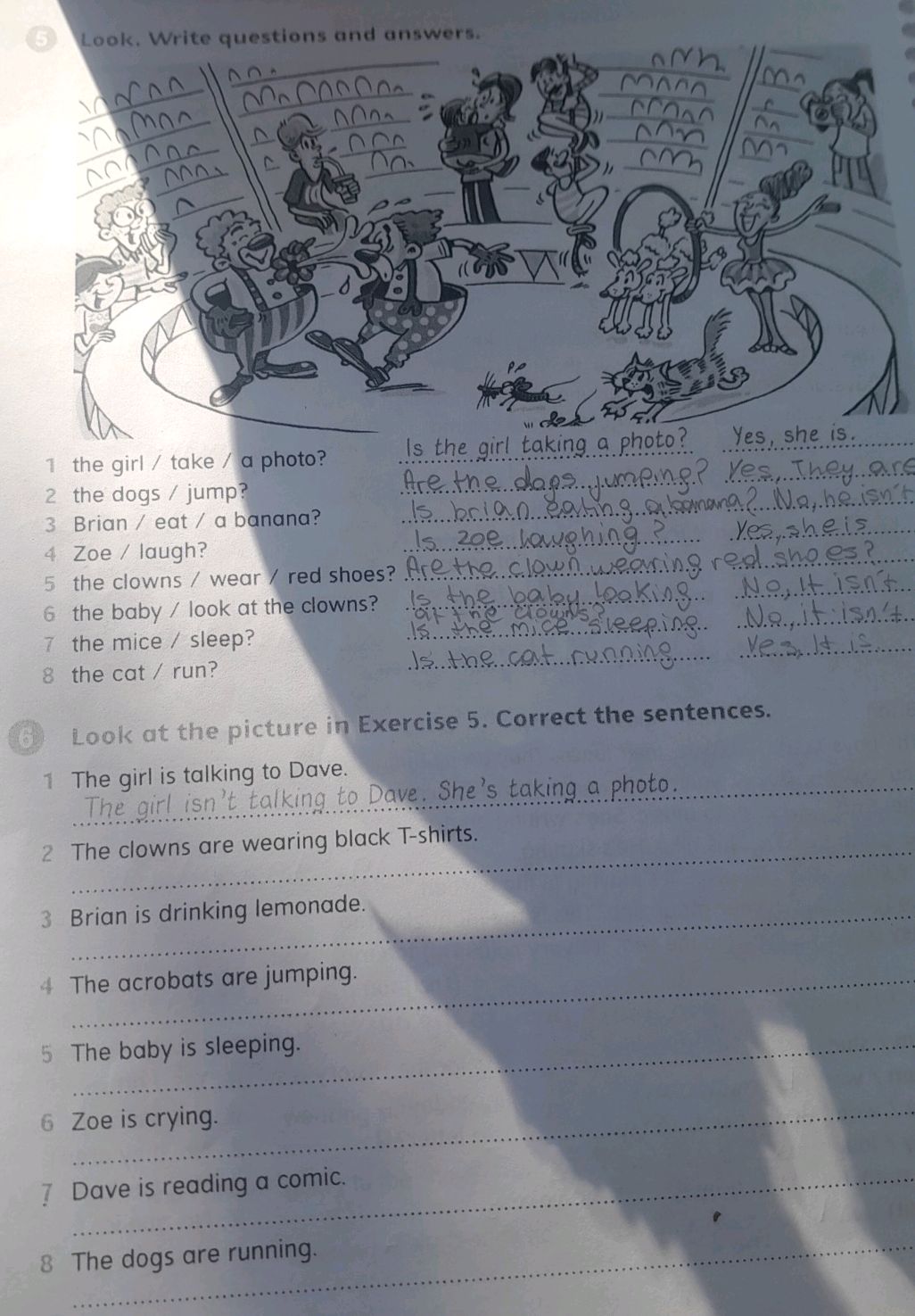 5 Look. Write questions and answers. 1 the | StudyX