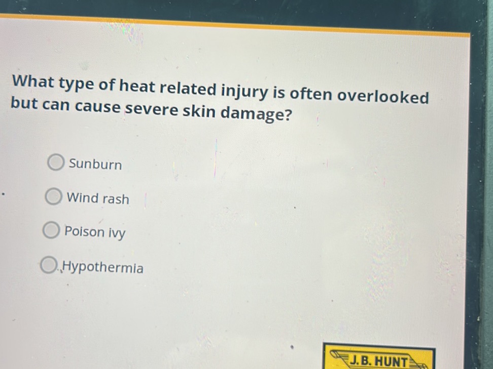 What type of heat related injury is often | StudyX