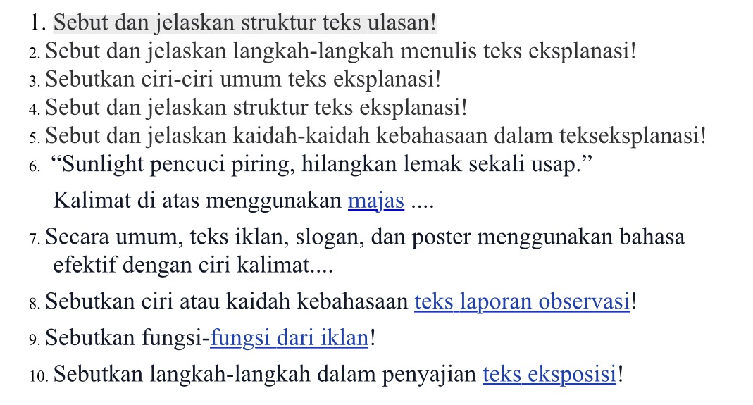 1. Sebut dan jelaskan struktur teks ulasan! StudyX