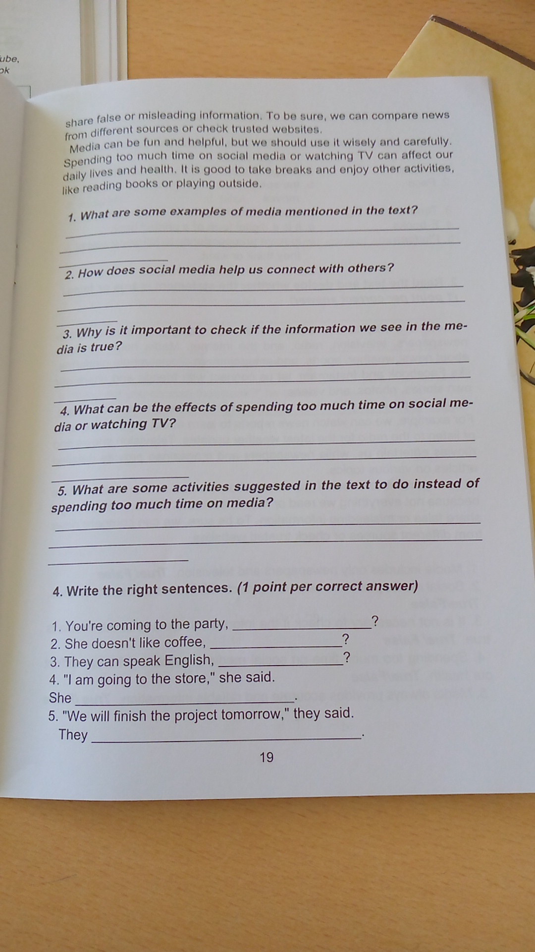 One Point Per Question 2. Match the opposites. (1 point per correct | StudyX