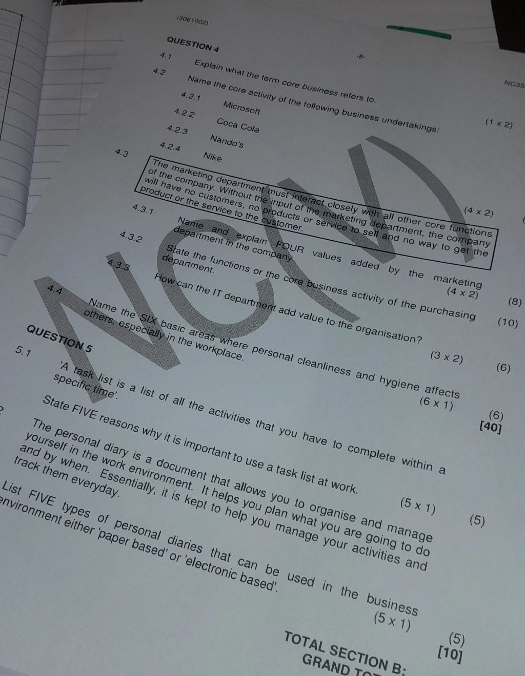 4.1 Explain what the term core business | StudyX