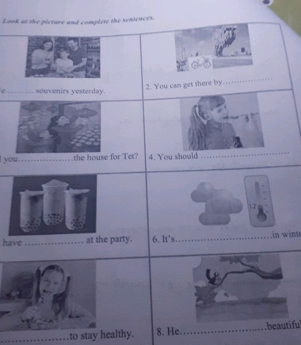 Look at the picture and complete the | StudyX