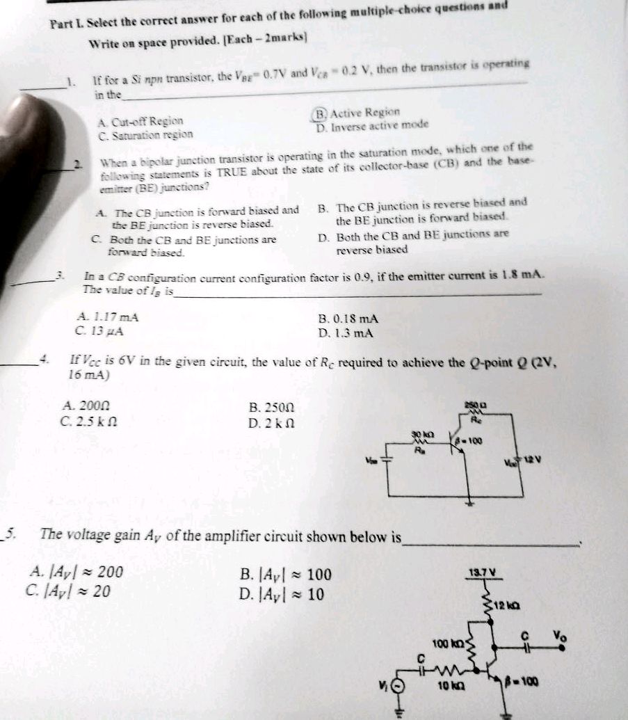 Part I. Select the correct answer for each | StudyX