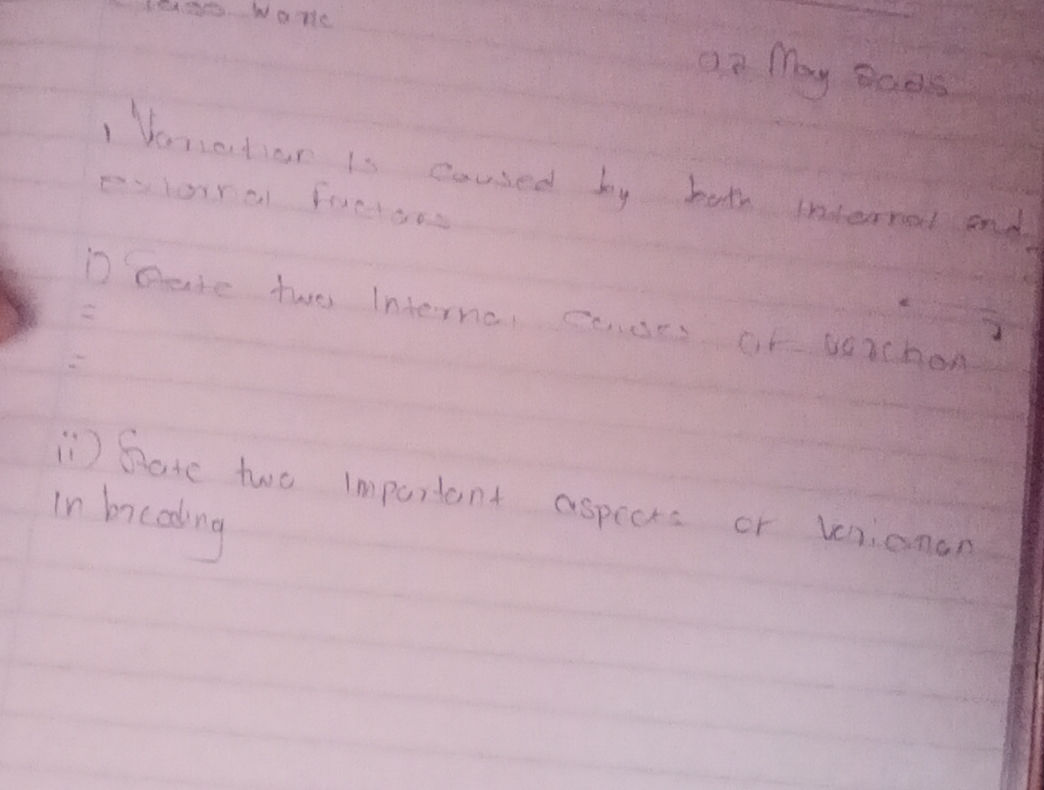 1. Variation is caused by both internal and | StudyX