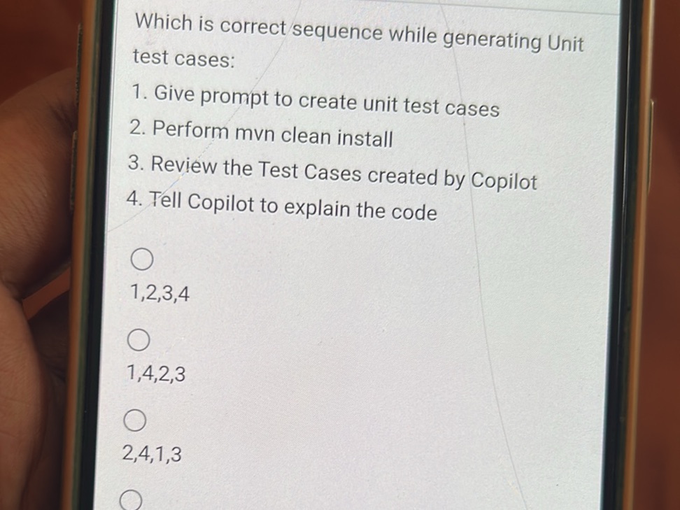 Which is correct sequence while generating | StudyX