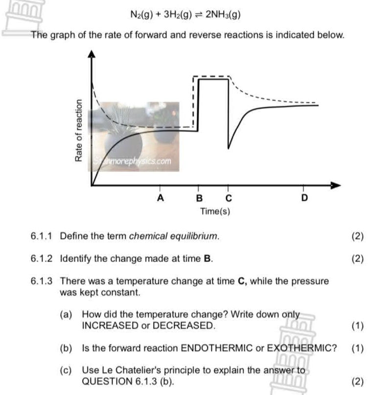 N₂(g) + 3H₂(g) ⇌ 2NH₃(g) The graph of the | StudyX