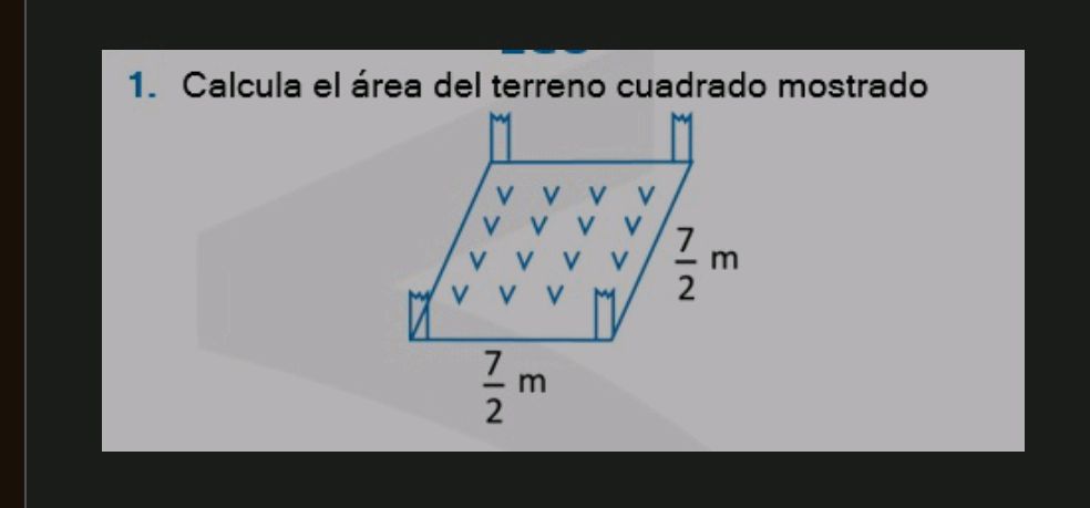1. Calcula el área del terreno cuadrado | StudyX