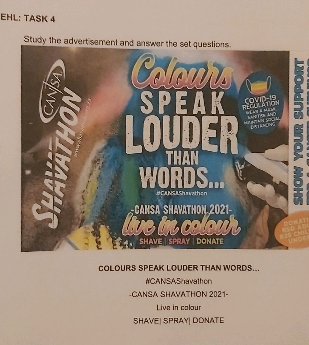 Study the advertisement and answer the set | StudyX - Amnholicistics Output Colours Bells Ay Soup Answer Low