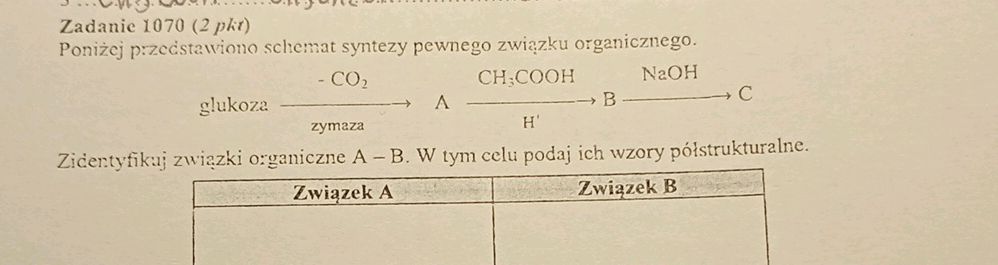 Poniżej Przedstawiono Schemat Syntezy Pewnego Związku Organicznego