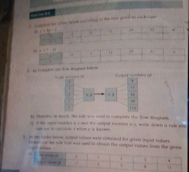 1. Complete the tables below according to | StudyX