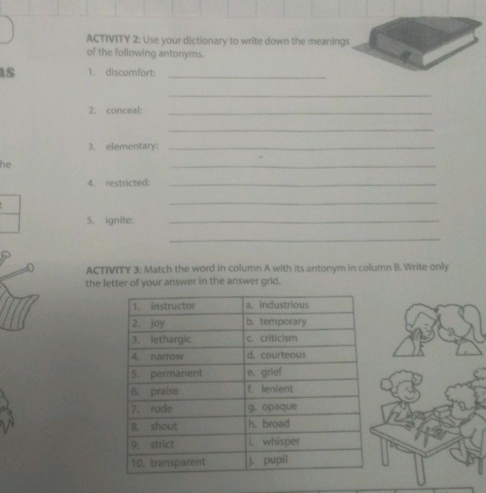 ACTIVITY 2: Use your dictionary to write | StudyX