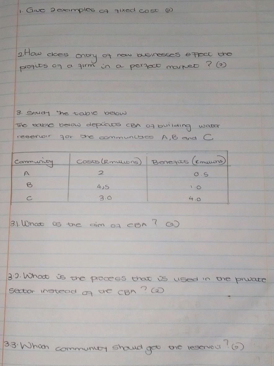 3. Study the table below The table below | StudyX