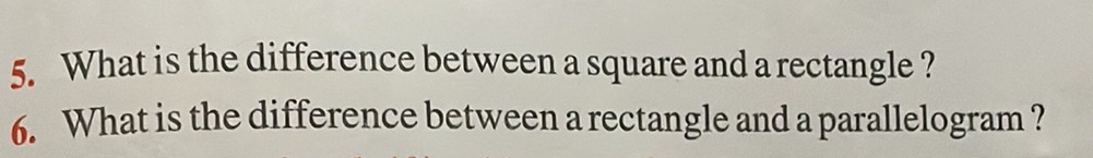 5. What is the difference between a square | StudyX