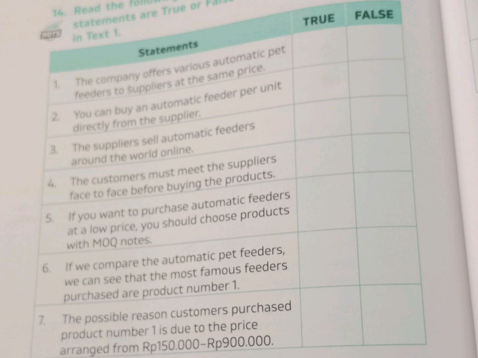 Read the following statements are True or | StudyX