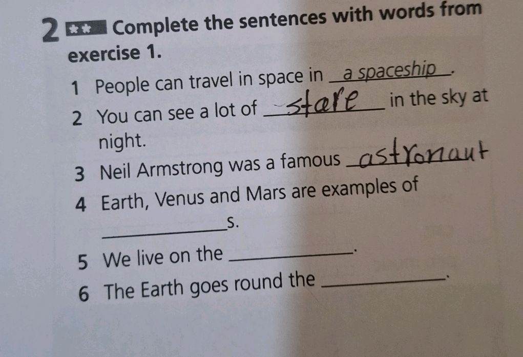 Complete the sentences with words from | StudyX