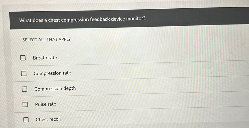 What does a chest compression feedback | StudyX
