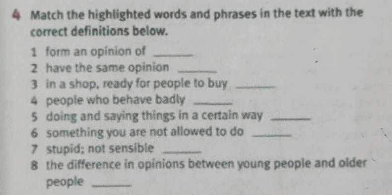 4 Match the highlighted words and phrases in | StudyX