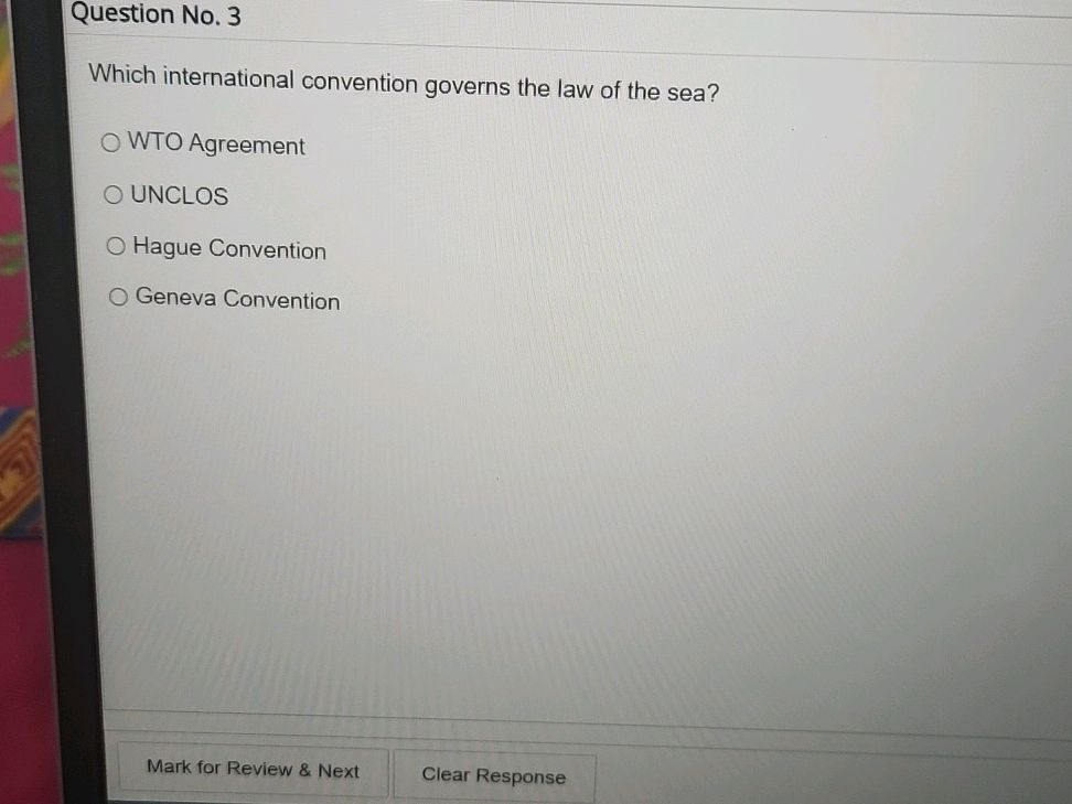 Question No. 3 Which international | StudyX