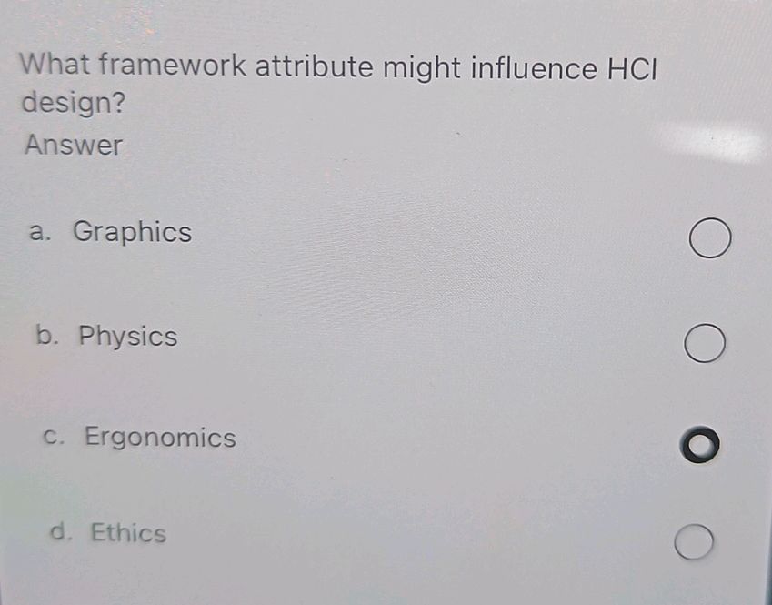 What framework attribute might influence HCI | StudyX