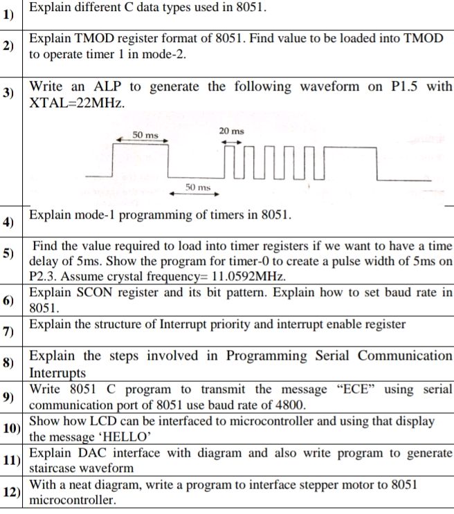 1) Explain different C data types used in | StudyX