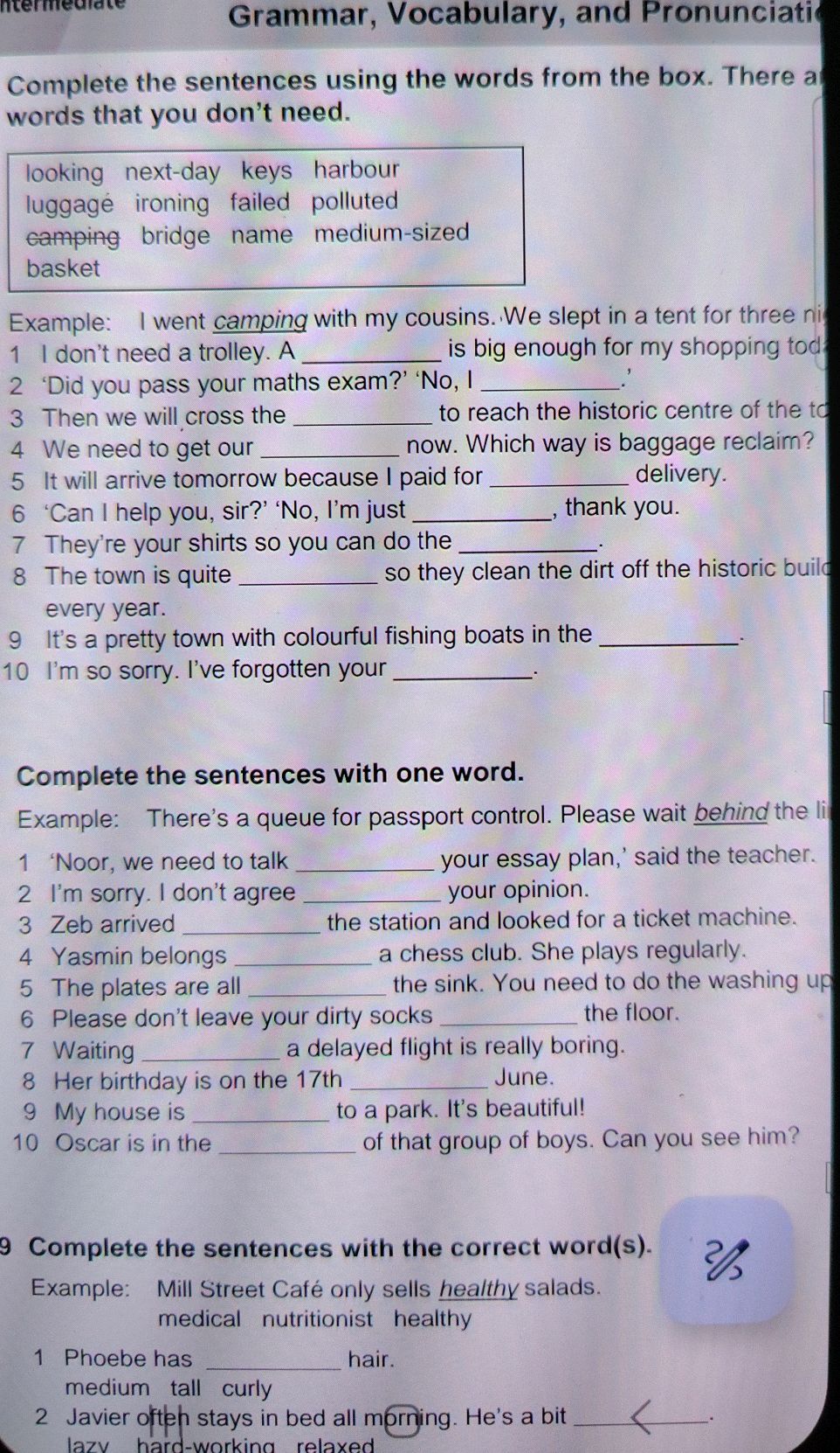 Complete the sentences using the words from | StudyX