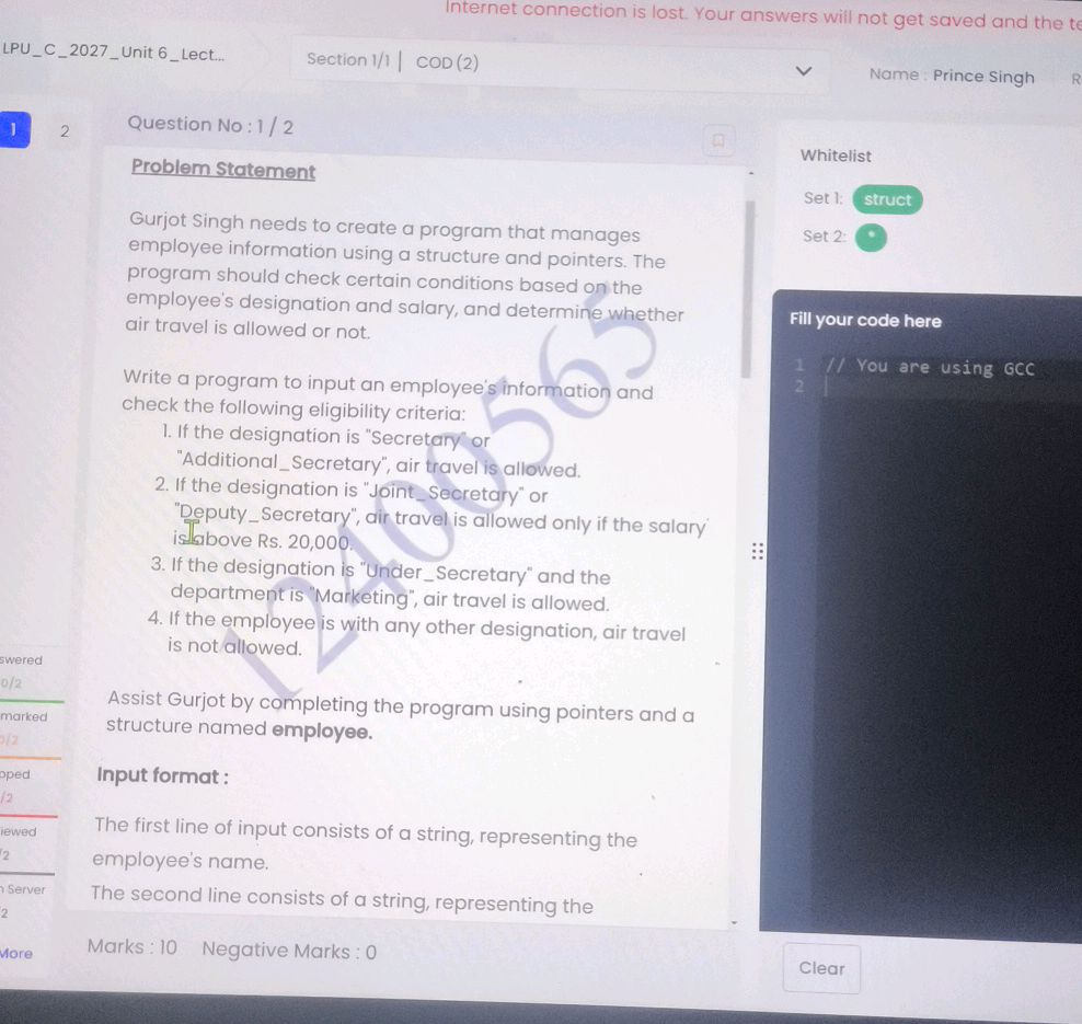 Program Using Structure Employee Details Gurjot Singh needs to create a program that | StudyX