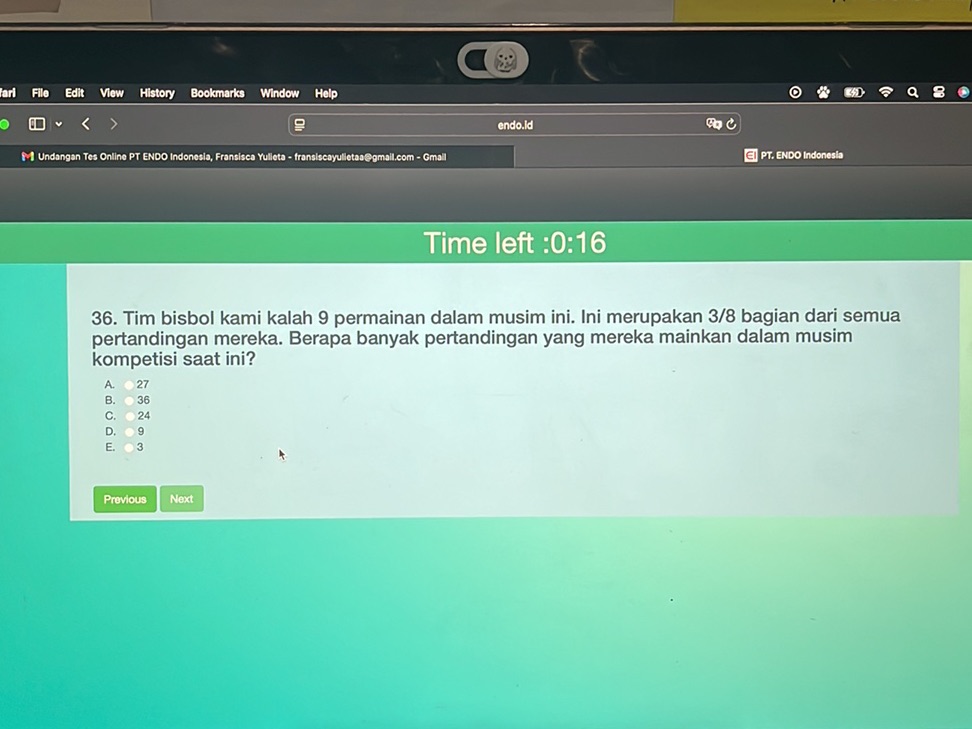 Tim bisbol kami kalah 9 permainan dalam