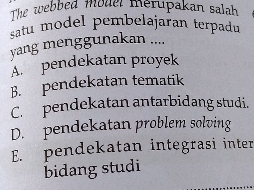 The webbed model merupakan salah satu model | StudyX