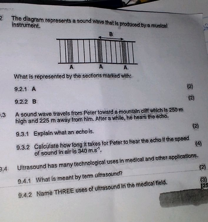 2 The diagram represents a sound wave that | StudyX
