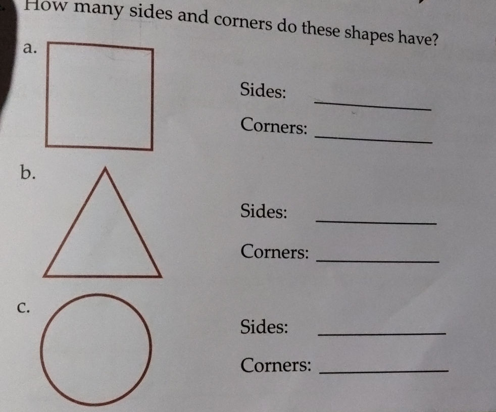 Square Routed Sides How many sides and corners do these shapes | StudyX