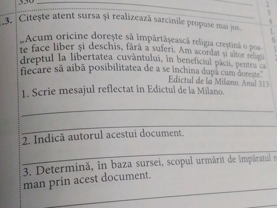Inima Reflectat 1. Scrie mesajul reflectat în Edictul de la | StudyX