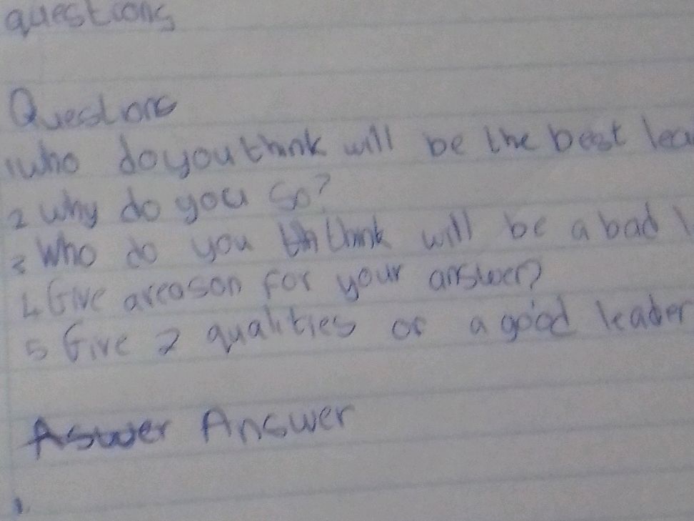 Questions 1. who do you think will be the | StudyX