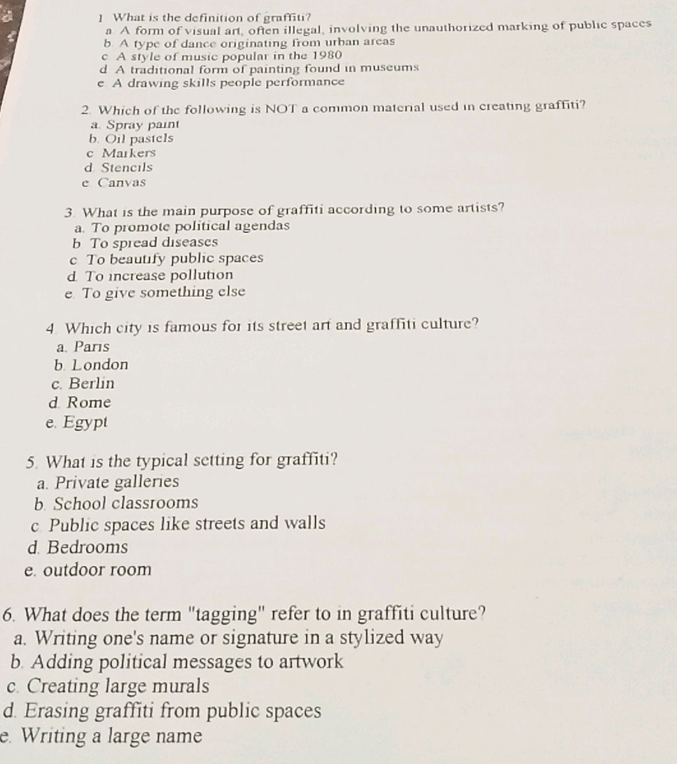 1-what-is-the-definition-of-graffiti-a-a-studyx