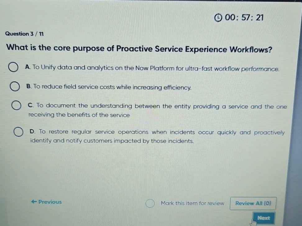 Question 3/11 What is the core purpose of