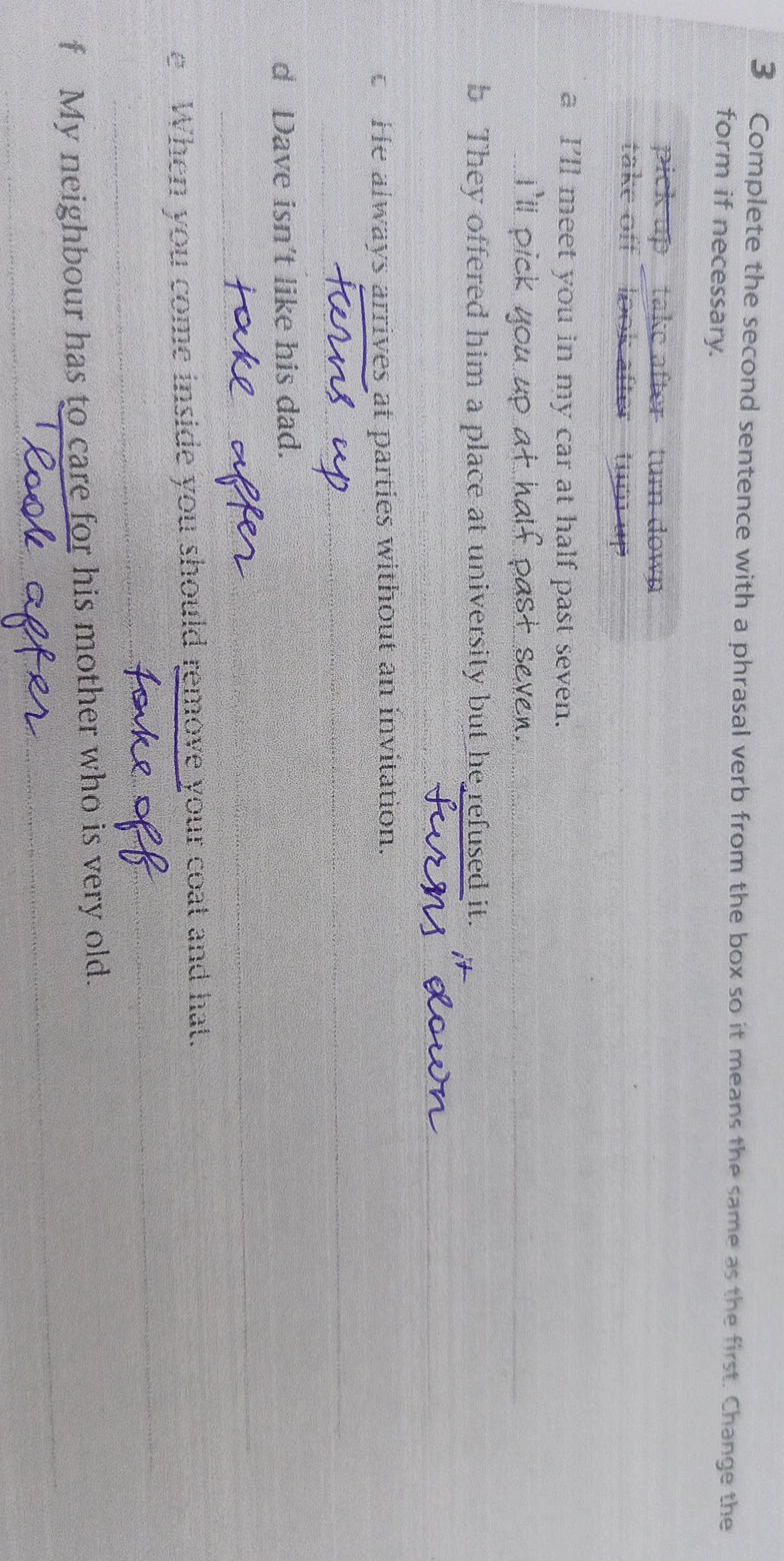 3 Complete the second sentence with a | StudyX