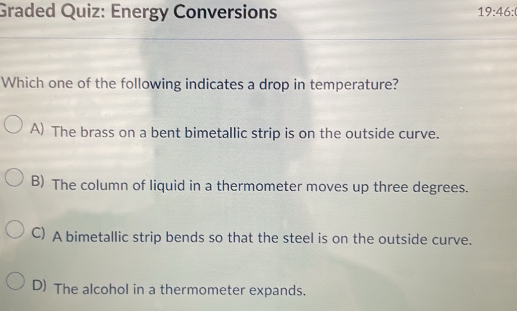 Drop In Temperature Which one of the following indicates a drop | StudyX