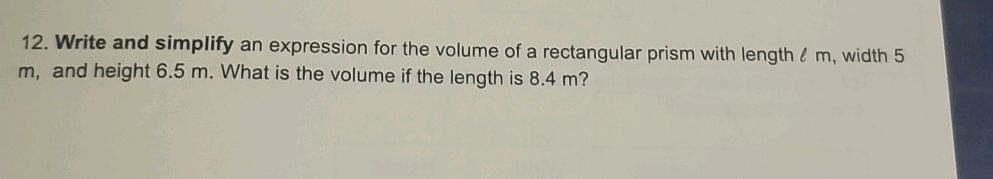 12. Write and simplify an expression for the | StudyX