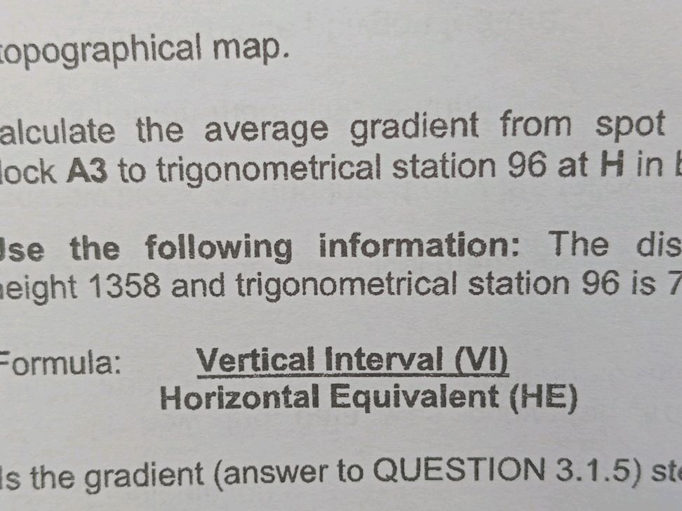 Calculate the average gradient from spot | StudyX