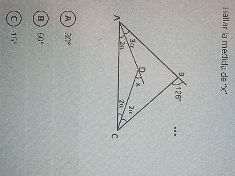 Hallar la medida de "x" $ {A) } 30^ $ $ {B) | StudyX