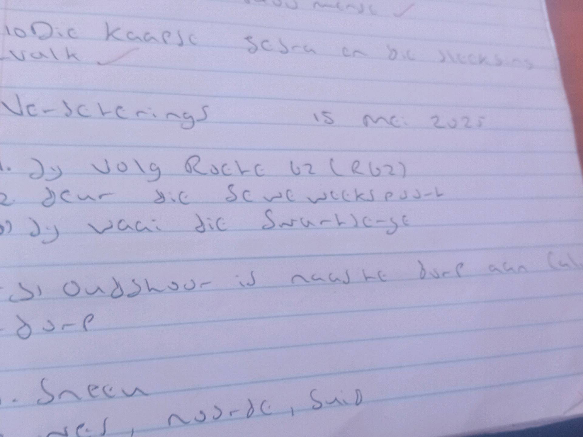 Volg Language Jy volg ROELE UZ CRUZ) 2. deur die SE WE