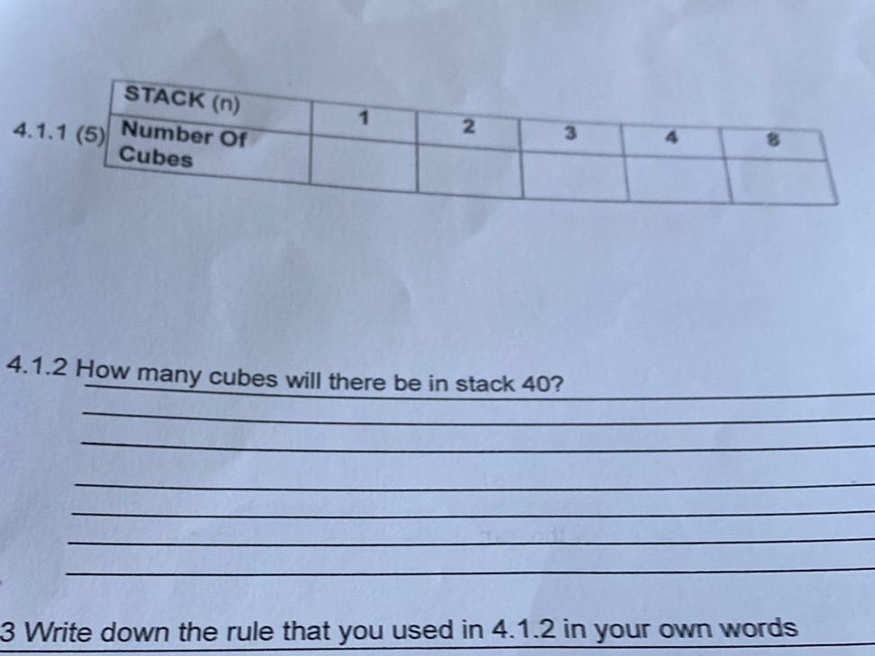 STACK (n) | | 1 | 2 | 3 | 4 | 8 | | StudyX