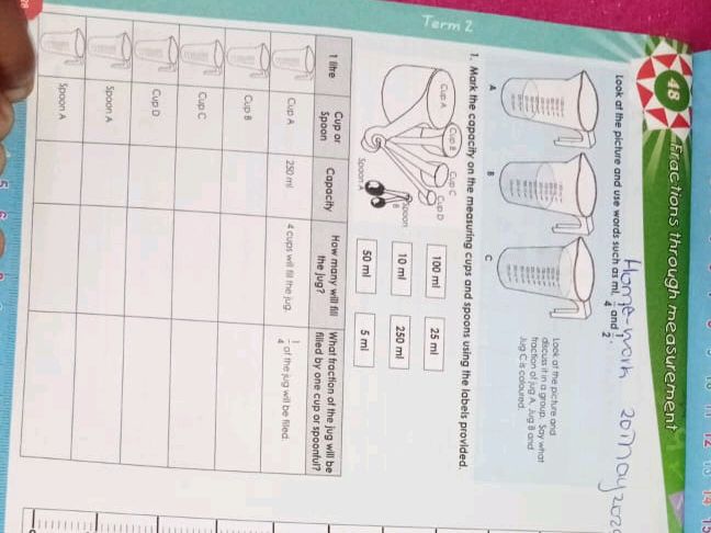 1. Mark the capacity on the measuring cups | StudyX