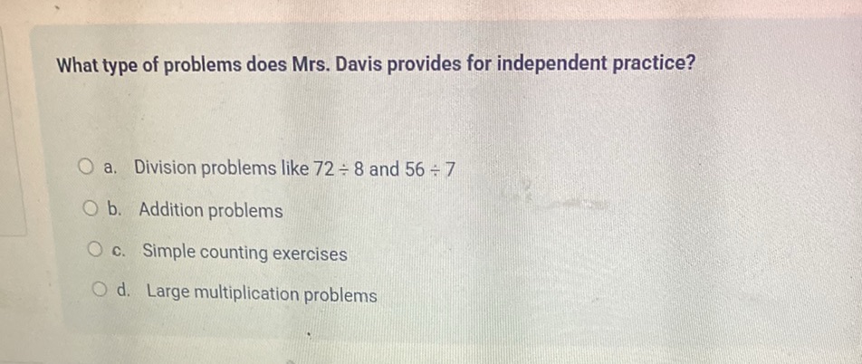 What type of problems does Mrs. Davis